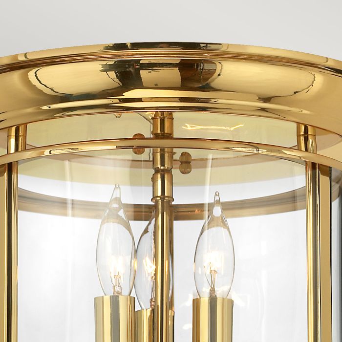 Gentry 3 Light Flush - Polished Brass