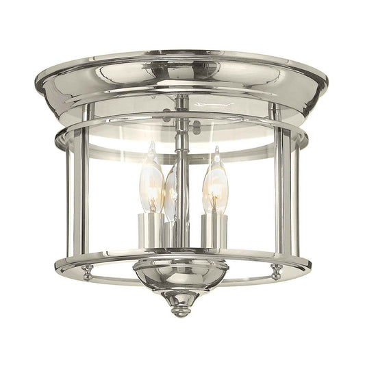 Gentry 3 Light Flush Mount – Polished Nickel