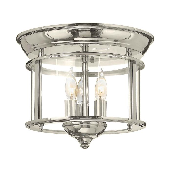 Gentry 3 Light Flush - Polished Nickel