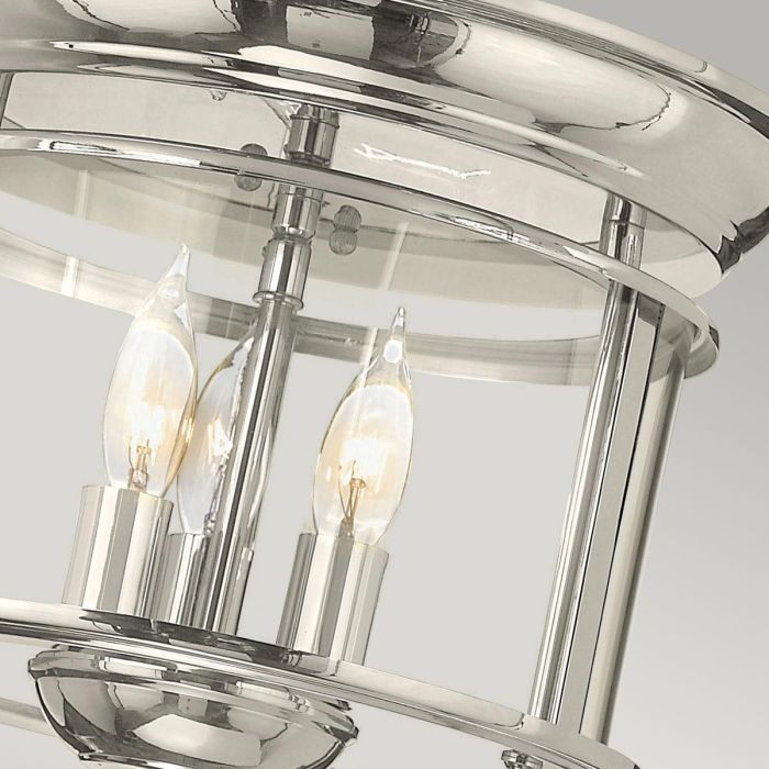 Gentry 3 Light Flush - Polished Nickel