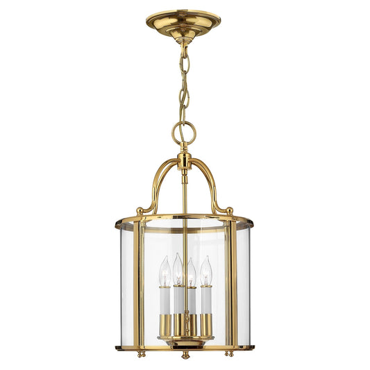 Gentry 4 Light Medium Pendant – Polished Brass