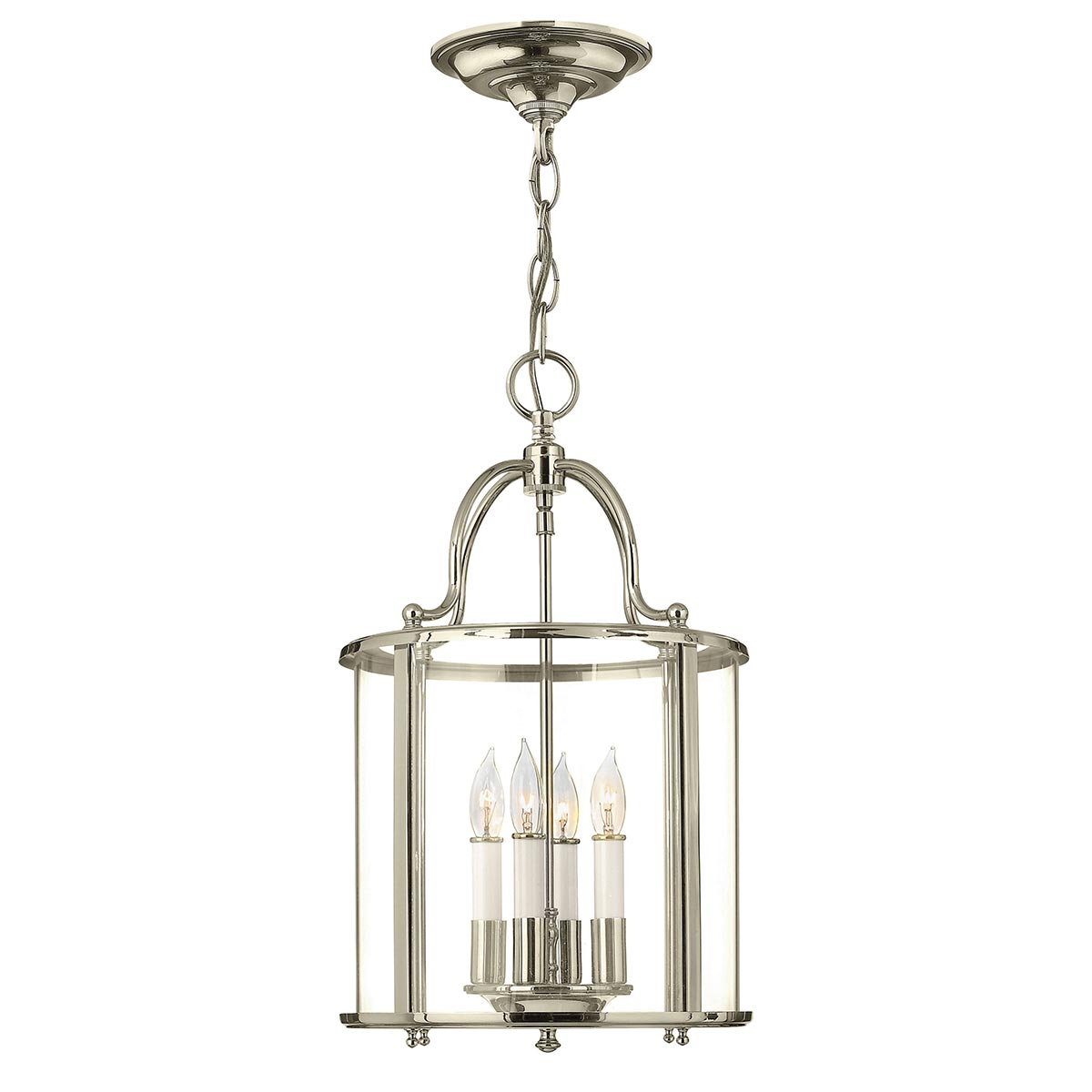 Gentry 4 Light Medium Pendant – Polished Nickel