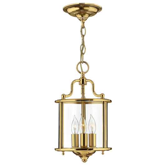 Gentry 3 Light Small Pendant – Polished Brass