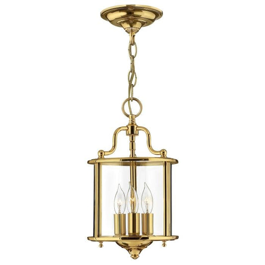 Gentry 3 Light Small Pendant - Polished Brass