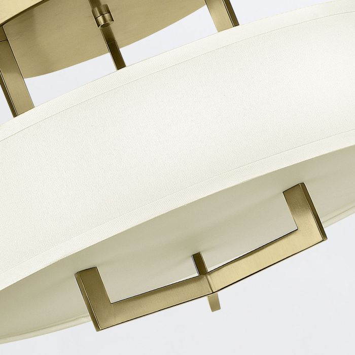 Hampton 3 lt Semi-Flush - Brushed Brass