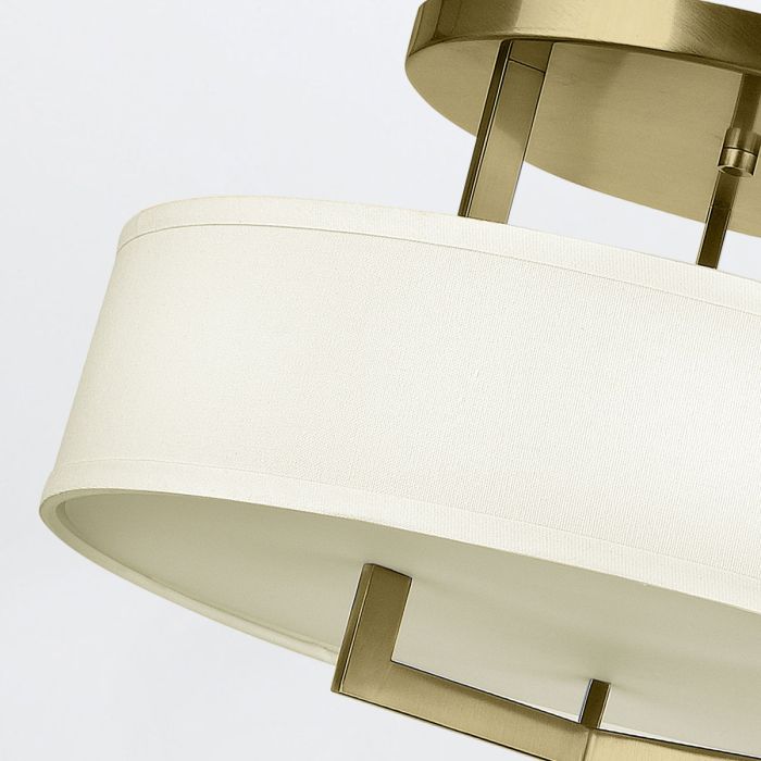 Hampton 3 lt Semi-Flush - Brushed Brass