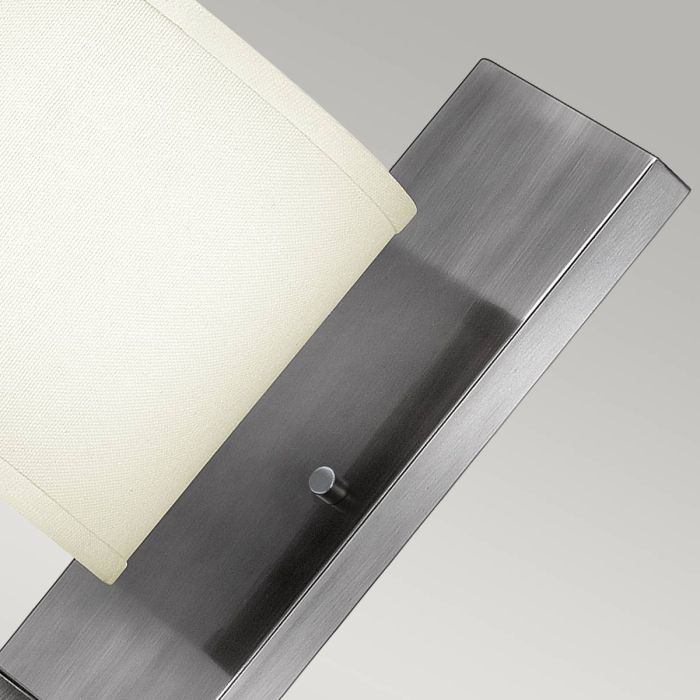 Hampton 1 Light Wall Light - Antique Nickel, Ivory Shade