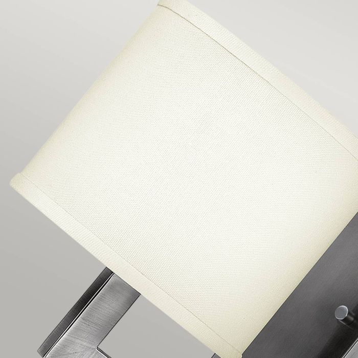 Hampton 1 Light Wall Light - Antique Nickel, Ivory Shade