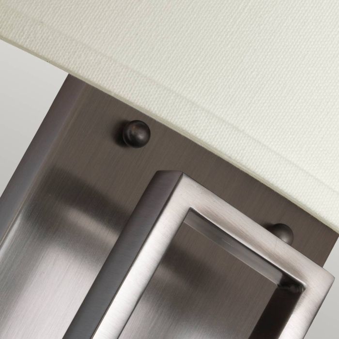 Hampton 2 Light Wall Light - Antique Nickel, Ivory Shades