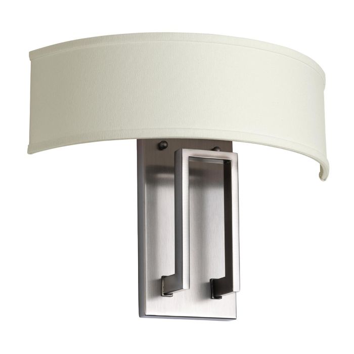 Hampton 2 Light Wall Light - Antique Nickel, Ivory Shades