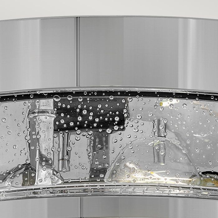 Harper 3 Light Flush - Polished Chrome, Steel, Clear Seeded Glass