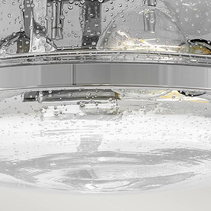 Harper 3 Light Flush - Polished Chrome, Steel, Clear Seeded Glass