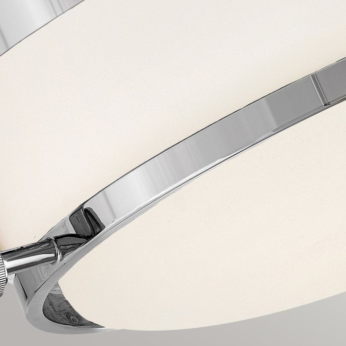 Harper 3 Light Flush - Polished Chrome, Steel, Opal Etched Glass