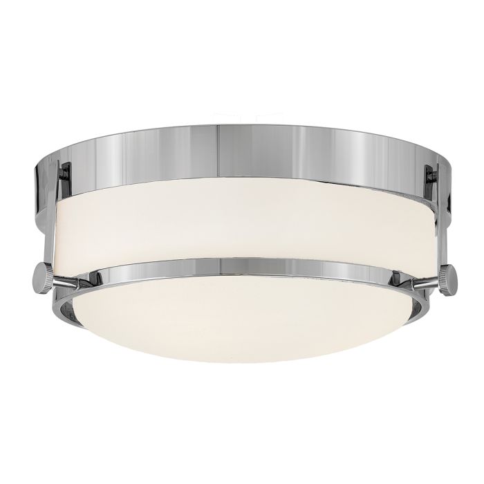 Harper 3 Light Flush - Polished Chrome, Steel, Opal Etched Glass