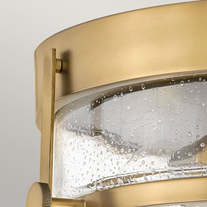 Harper 3 Light Flush - Heritage Brass, Steel, Clear Seeded Glass