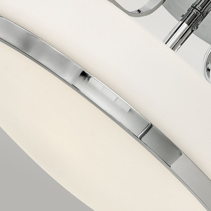 Harper 3 Light Medium Semi-Flush - Polished Chrome, Steel, Opal Etched Glass