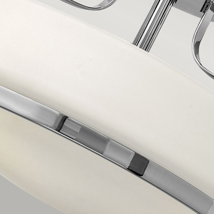 Harper 3 Light Small Semi-Flush - Polished Chrome, Steel, Opal Etched Glass