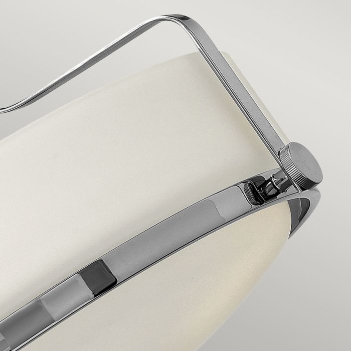 Harper 3 Light Small Semi-Flush - Polished Chrome, Steel, Opal Etched Glass