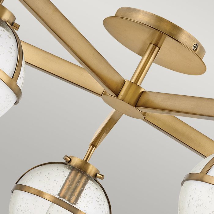 Hollis 5 Light Semi-Flush - Heritage Brass
