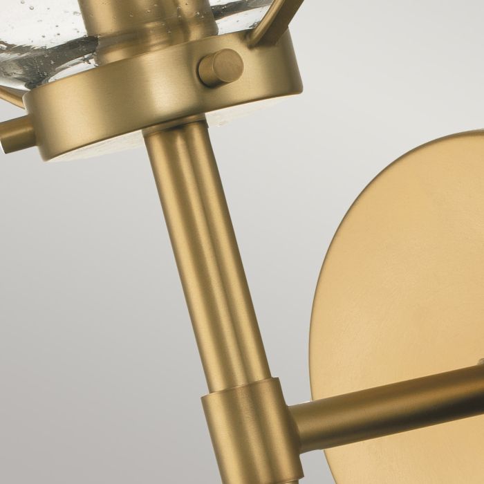 Hollis 1 Light Wall Light - Heritage Brass, Steel, Clear Seeded Glass