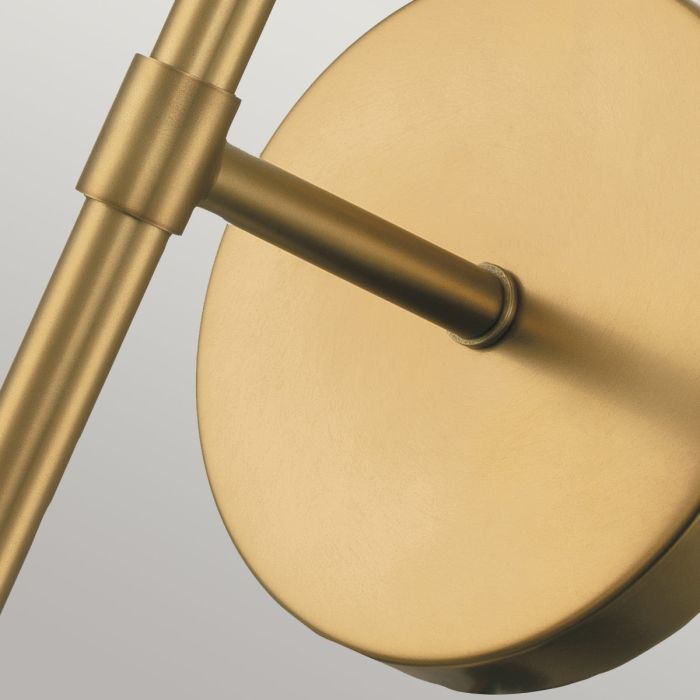 Hollis 1 Light Wall Light - Heritage Brass, Steel, Clear Seeded Glass