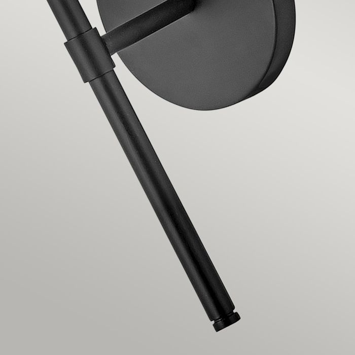 Hollis 1 Light Wall Light - Black, Steel, Opal Glass