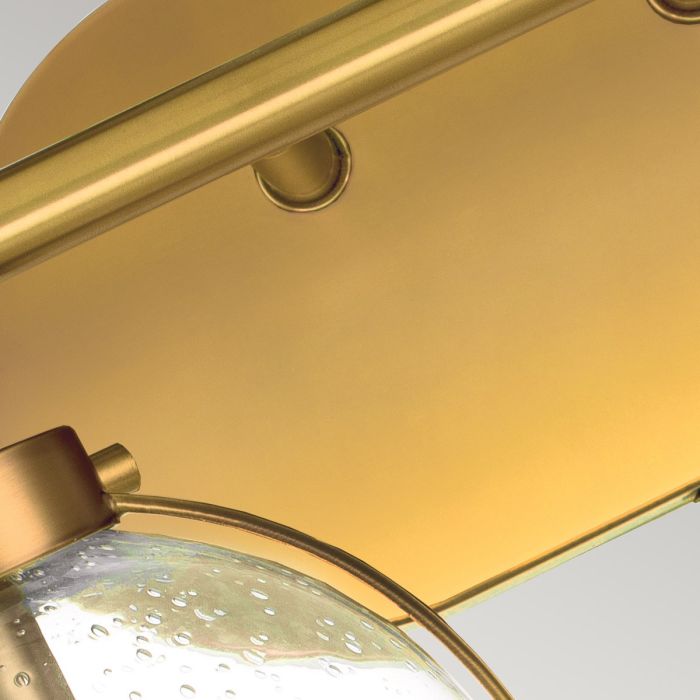 Hollis 2 Light Wall Light - Heritage Brass, Steel, Clear Seeded Glass