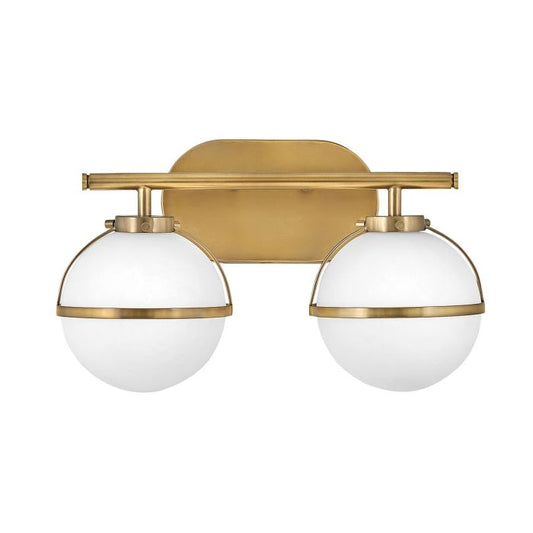 Hollis 2 Light Wall Light - Heritage Brass
