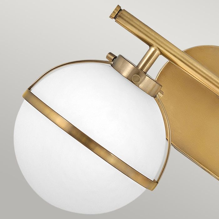 Hollis 2 Light Wall Light - Heritage Brass