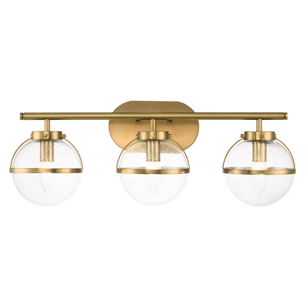 Hollis 3 Light Wall Light – Heritage Brass/Clear