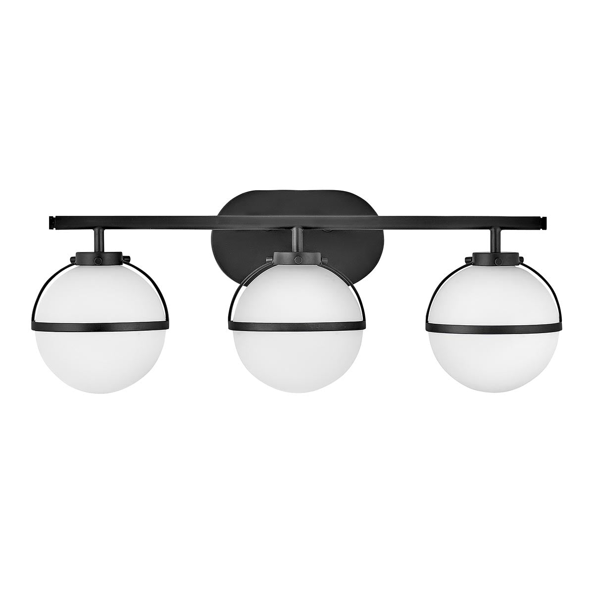 Hollis 3 Light Wall Light – Black/Opal