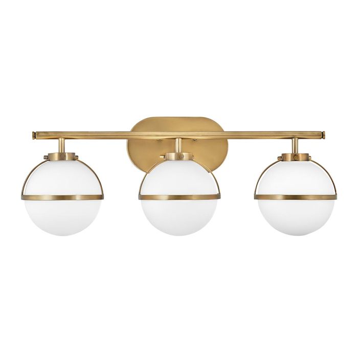Hollis 3 Light Wall Light - Heritage Brass, Steel, Clear Seeded Glass