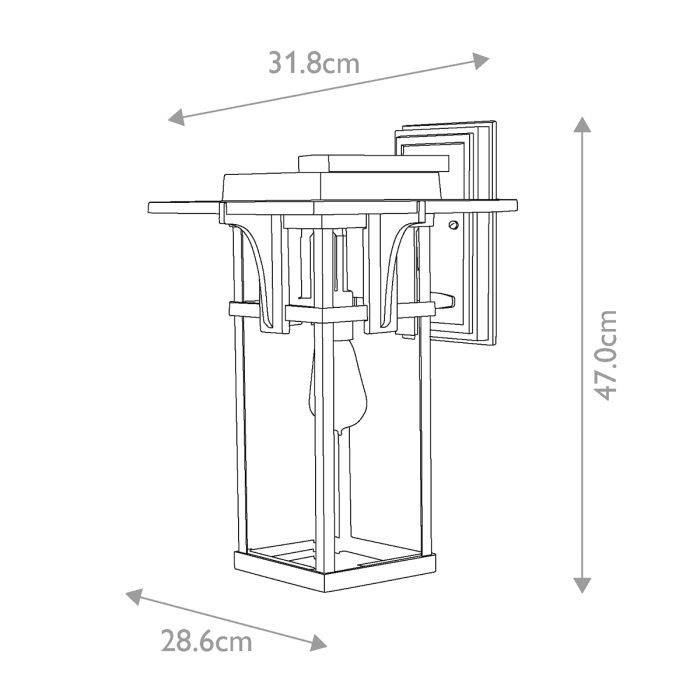 Manhattan 1 Light Large Wall Lantern - Oil Rubbed Bronze