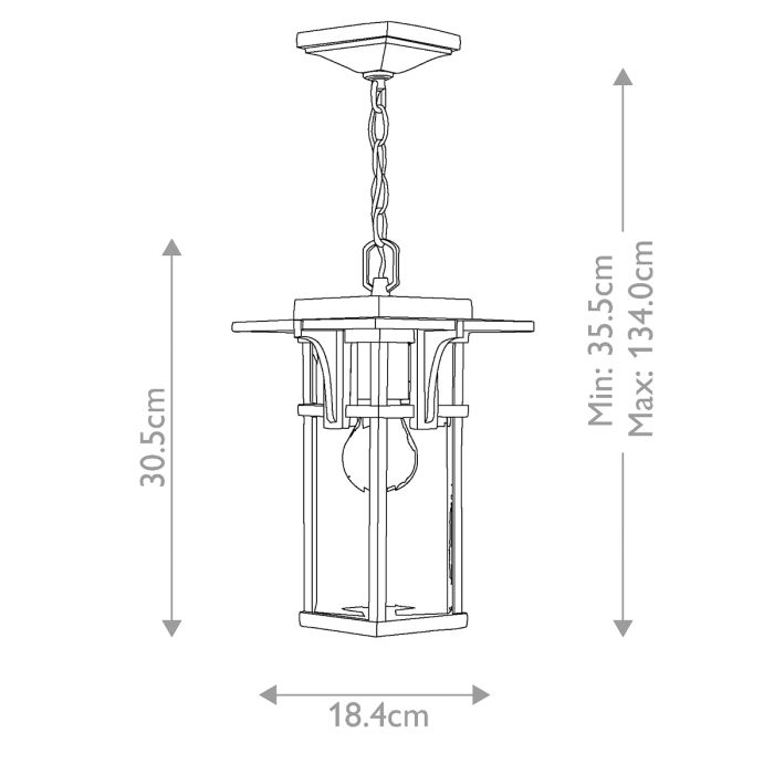 Manhattan 1 Light Chain Lantern - Oil Rubbed Bronze
