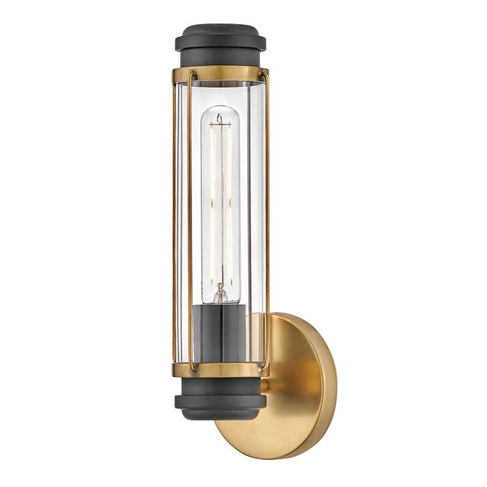 Masthead 1lt Wall Light - Heritage Brass & Black