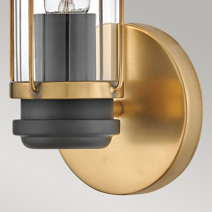 Masthead 1lt Wall Light - Heritage Brass & Black