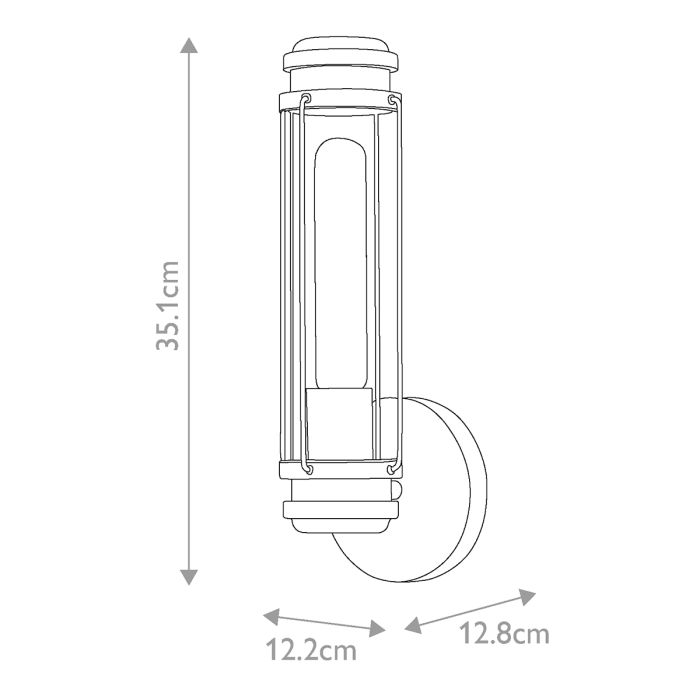 Masthead 1lt Wall Light - Polished Chrome & Black