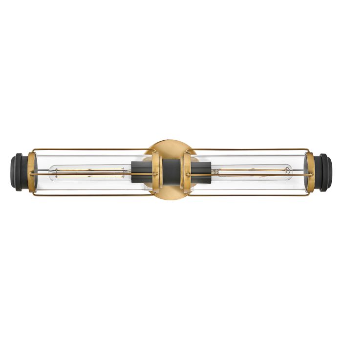 Masthead 2lt Wall Light - Heritage Brass & Black