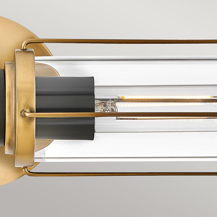 Masthead 2lt Wall Light - Heritage Brass & Black