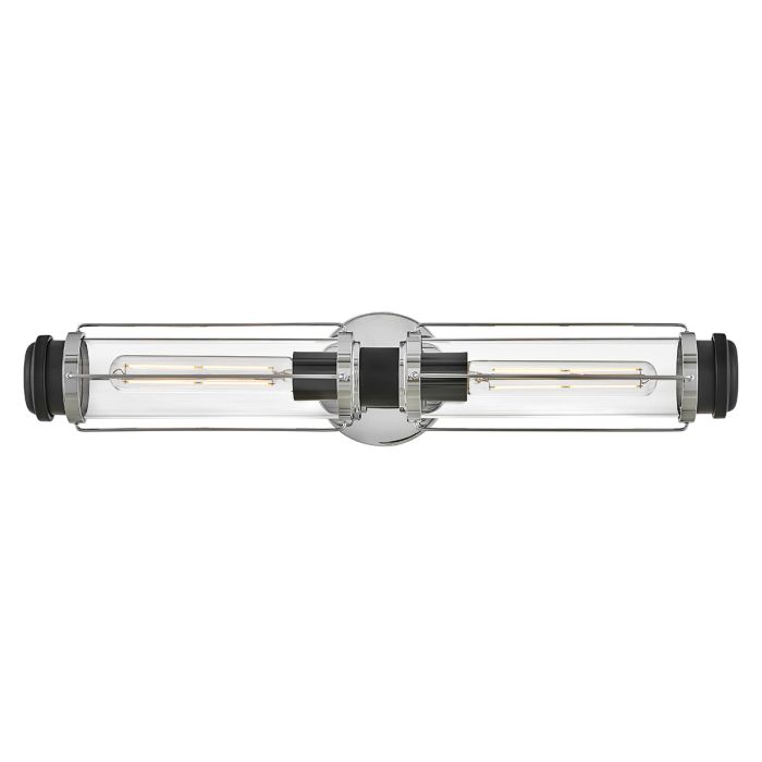 Masthead 2lt Wall Light - Polished Chrome & Black