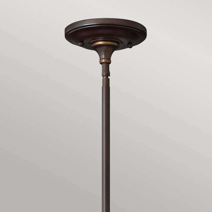 Mayflower 1 Light Mini Pendant - Olde Bronze, Steel, Etched Amber Glass