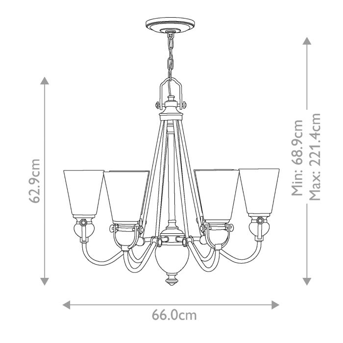 Mayflower 6 Light Chandelier - Olde Bronze