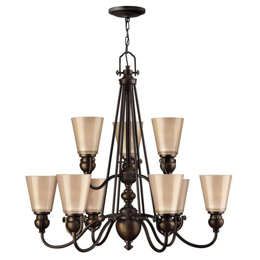 Mayflower 9 Light Chandelier - Olde Bronze