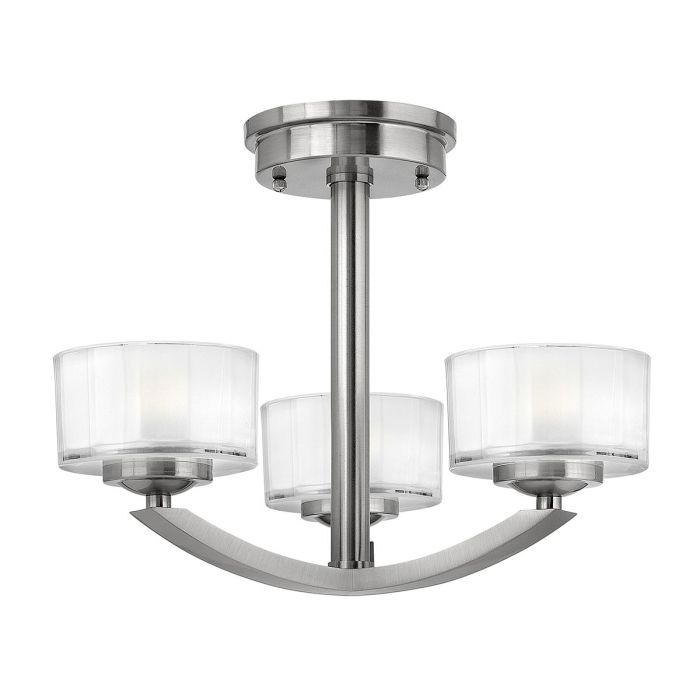 Meridian 3 Light Semi-Flush - Brushed Nickel