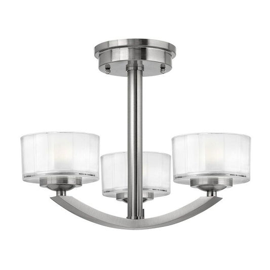 Meridian 3 Light Semi-Flush - Brushed Nickel