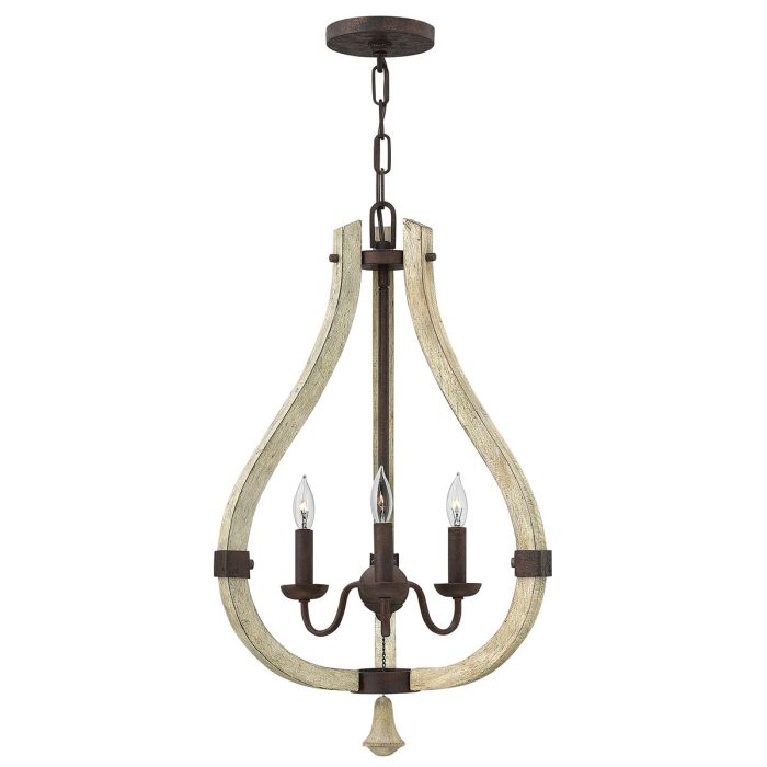 Middlefield 3 Light Chandelier - Iron Rust