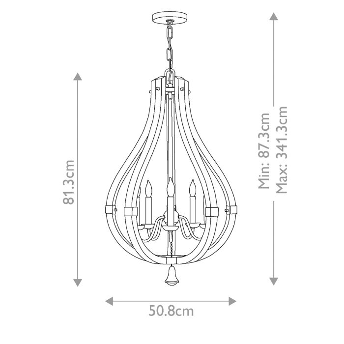 Middlefield 5 Light Chandelier - Iron Rust