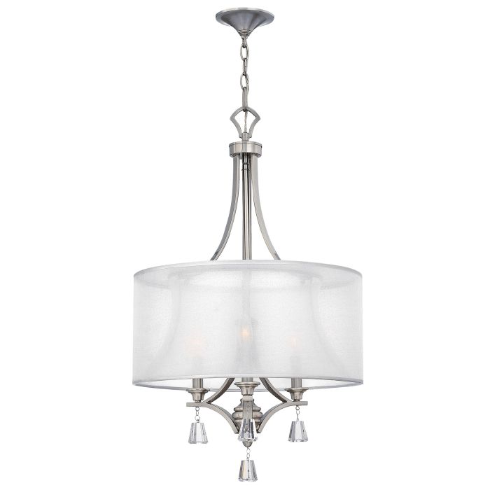 Mime 3 Light Pendant Chandelier - Brushed Nickel