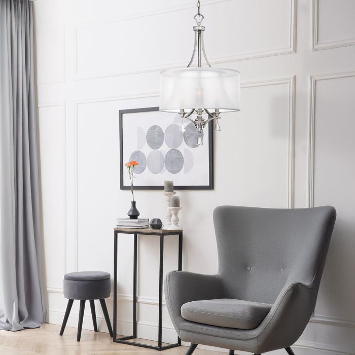 Mime 3 Light Pendant Chandelier - Brushed Nickel