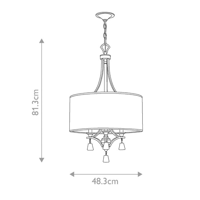 Mime 3 Light Pendant Chandelier - Brushed Nickel